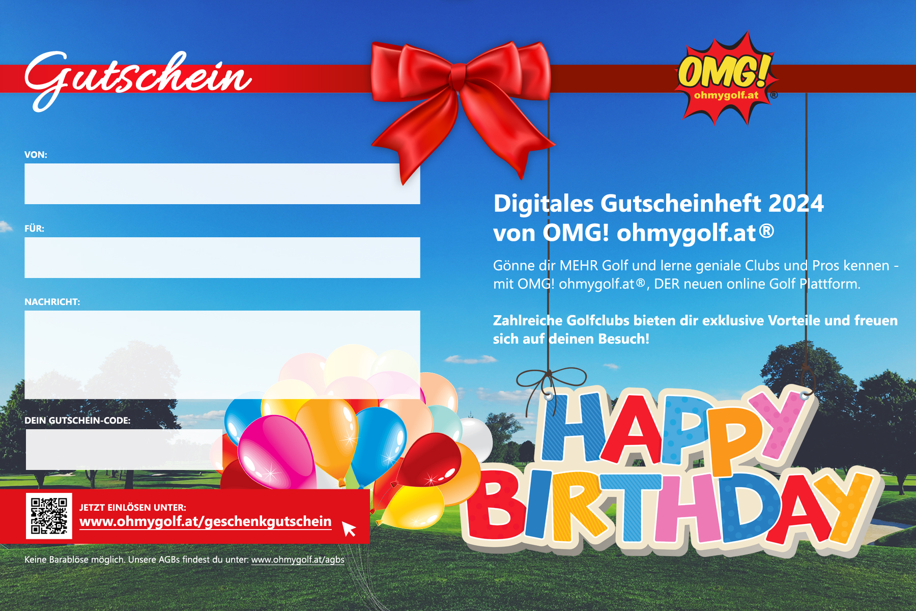 Digitales Golf-Gutscheinbuch von OMG! ohmygolf.at® verschenken